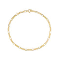 Fashion Jewelry 925 Sterling Silver Figaro Chain Minimalist Plain Figaro Gold Plated Bracelets for Women