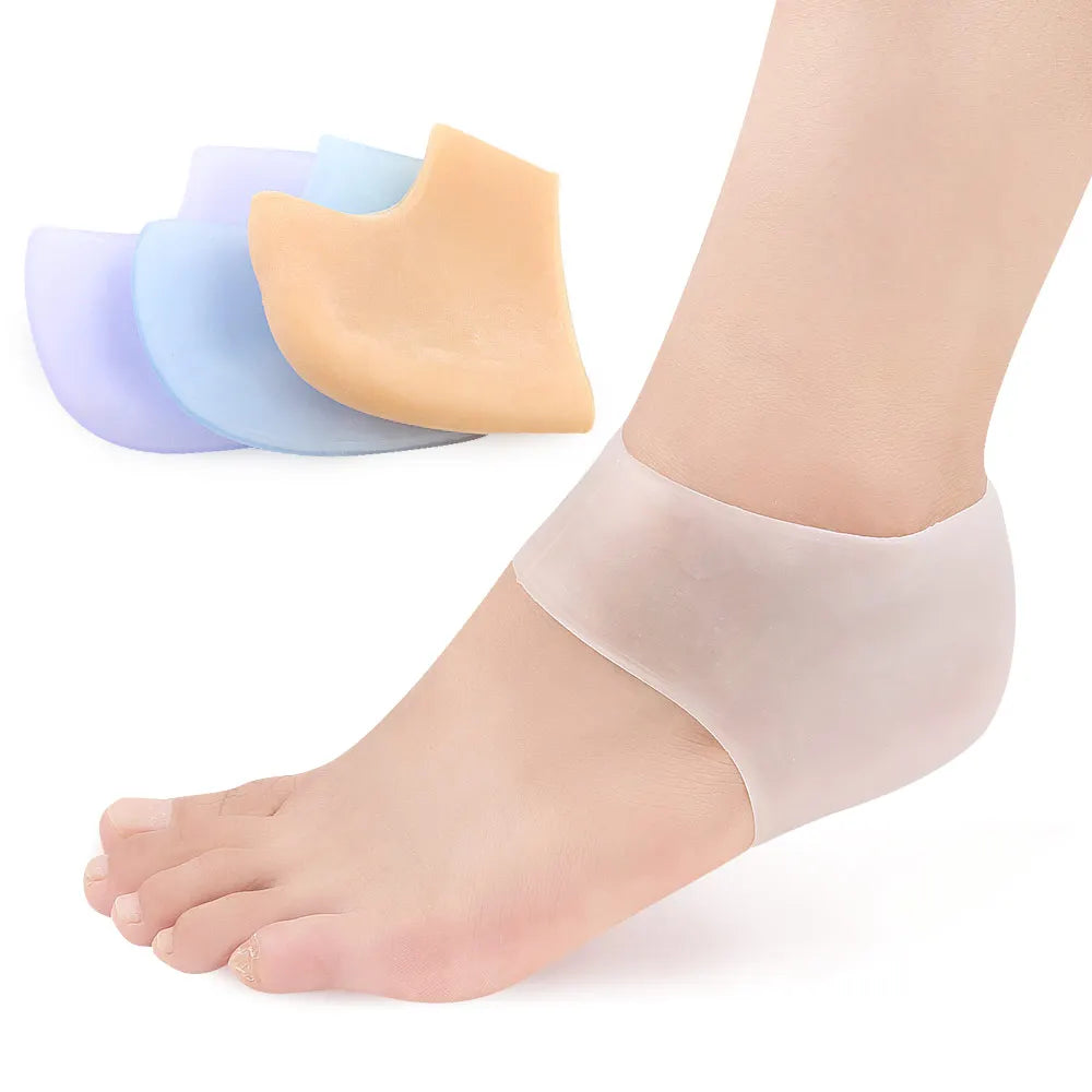 Sports Comfort Silicone Gel Heel Cushion Protector SEBS Heel Cups for Dry Cracked Feet Soft Silicone Heel Sock Guard Protector