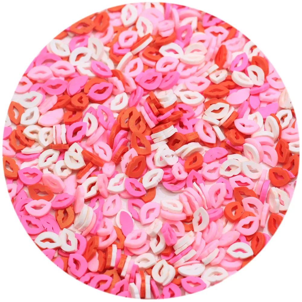 500g Polymer Clay 6mm Lips Slices Hot Clay Sprinkles for DIY Making Nail Art Decoration Craft Scrapbooking Phone Case Decor