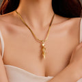 316L Stainless Steel Unique Spiral Wavy Twist Drop Pendants with Non Tarnish Snake Chain Trendy Necklaces Jewelry Wholesale