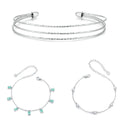 925 Sterling Silver Fashion Jewelry Bangles Fine Jewelry Making Wholesale Green Tassel Dog Paw Simple Multi-Layered Bracelets