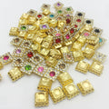 SINRONG Machine Made Double-Layer Flower Square 10mm Rhinestones Wholesale Product