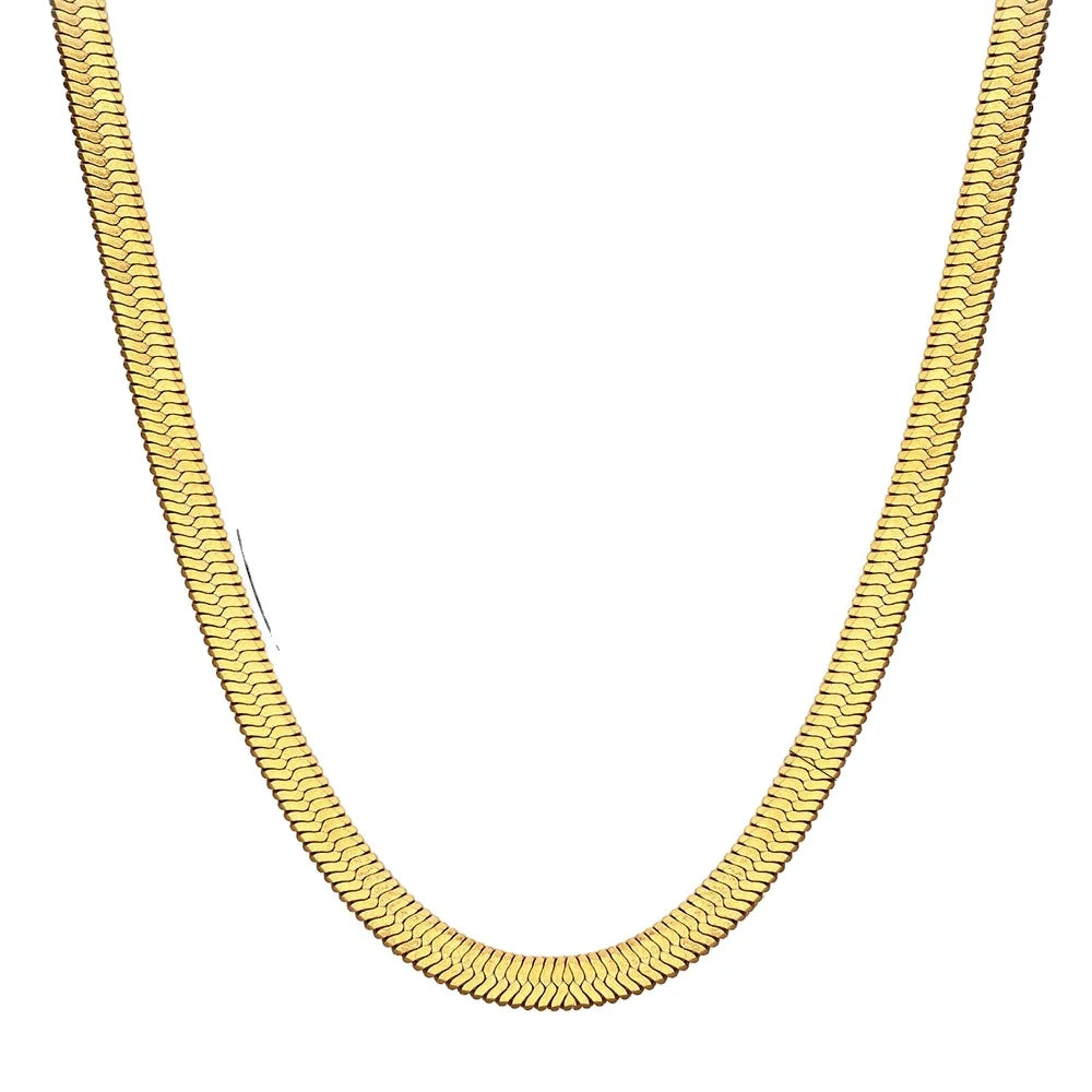 4mm Dainty Stainless Steel Choker Necklace Stacking Jewelry Medallion Snake Chain Necklace