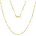 RINNTIN SC39 Factory Price S925 Sterling Silver Fashion Italian Jewelry 14K Gold Plated Curb Paperclip Thin Chain Necklace