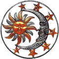 Metal Iron Art Sun Moon Wall Crafts Celestial Bodies Sun Moon and Stars Indoor and Outdoor Metal Ornaments