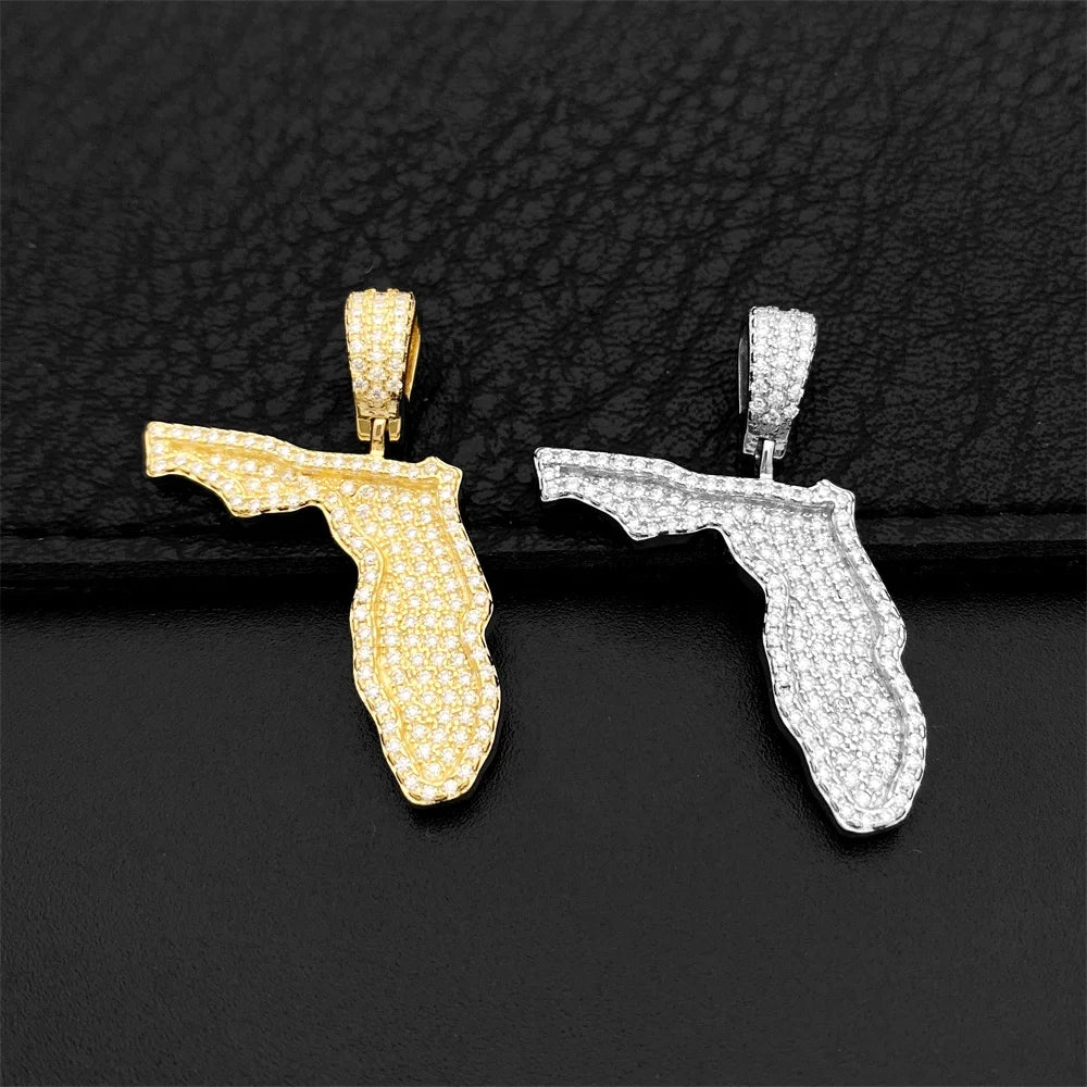 Men's Fashion Hip Hop Jewelry Custom Unique 925 Sterling Silver Vvs Moissanite Pendant Necklace