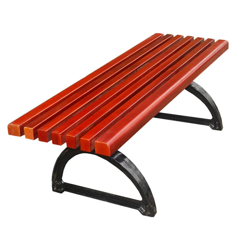 Outdoor Furniture Simple WPC Wooden Backless Bench Seat Outside Park Out Door Garden 2 3 Seater Teak Seating Bench Without Back