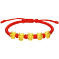 Dubai Gold Jewelry   Benming Year Five Fortune Cow Bracelet Gold Plated Diy Zodiac Ox Red Rope Calf Bracelet Live Source