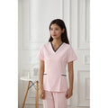 V-neck Cotton Polyester Pink Nurse Uniform Scrub All Nurses Uniforms Hospital Cheap Nursing Uniforms Short Sleeve MegaBDM
