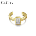 CZCITY Hot Sale Cuff 925 Sterling Silver Geometric Lady Trendy Woman Designer Zarconia Charm Earring