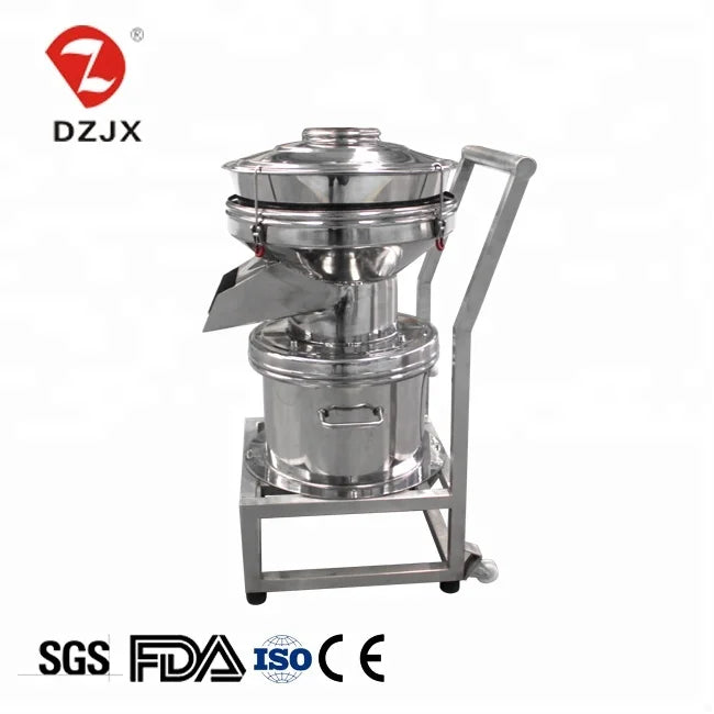 DZJX 450 Silent Powder Liquid Filter Sieve Machine for Soy Sauce Almond Milk 450-Filter Vibrating Screen Sieving Machine