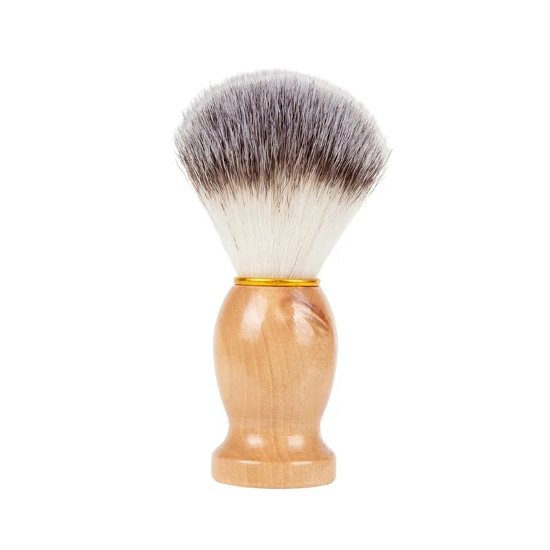 Eco Friendly Custom Logo Wooden Handle Bristle & Nylon Hair Beard Shaving Brush
