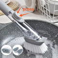 Kitchen Dish Brush Long Handle Dishwashing Clean Brush Multifunctional Dish Scrubber Brush with Liquid Dispenser Pot Wash Wipe