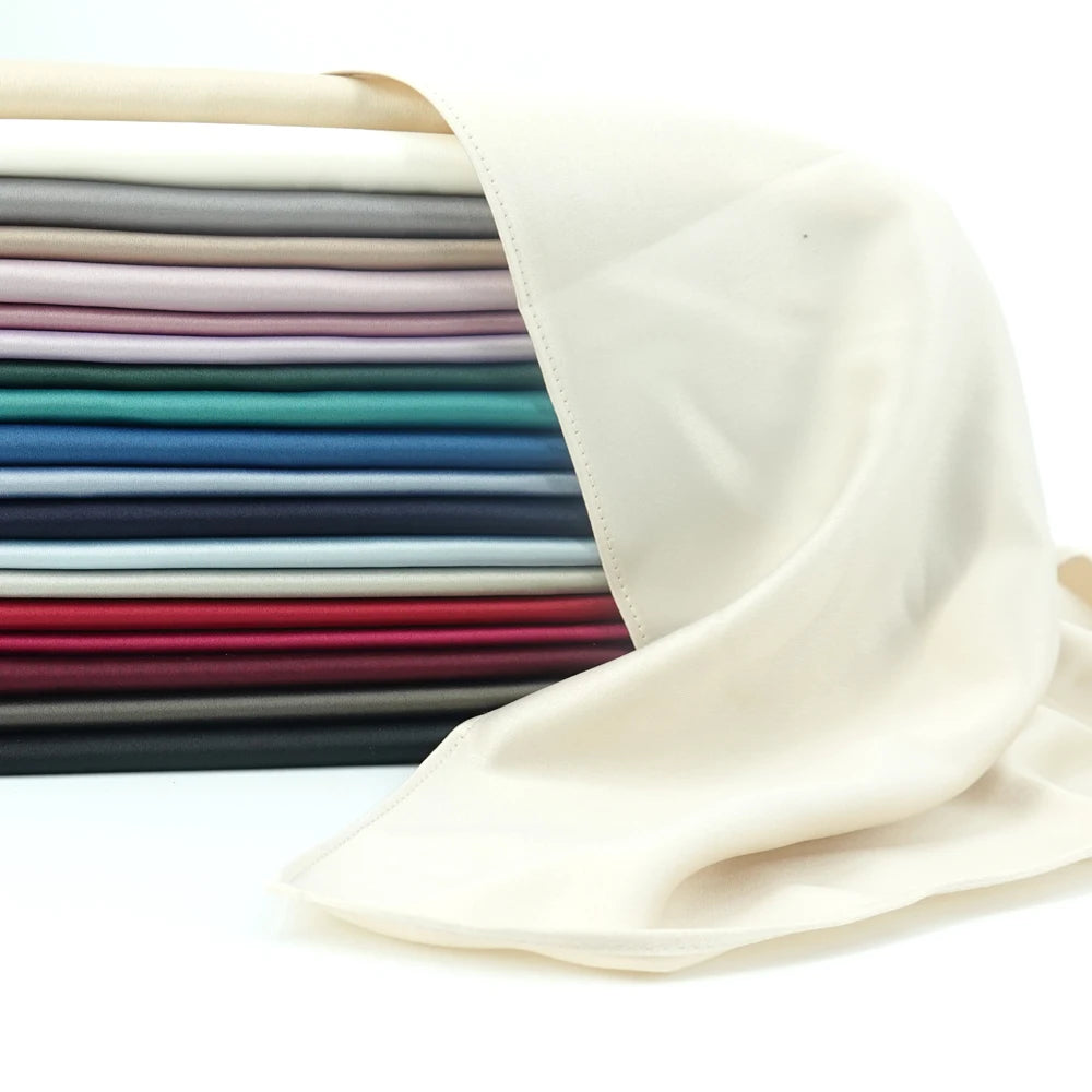 Custom New Style Lady Tudung Plain Hijab Matte Satin Eyelash Satin Eyelash Summer Soft Satin Scarf Hijab