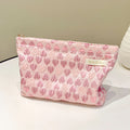 Fashion Sweet Floral Love Makeup Bag Embossed Heart Cosmetic Case Pouch Valentine's Day Gifts Bag