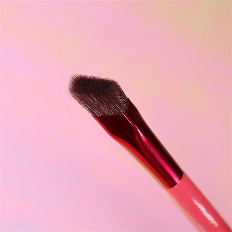 Customized Multi Functional Squared off Makeup Brush Private Label Angled Eye Brow Brush Smooth Concealer Brush