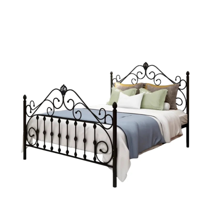 Latest Design Bedroom Furniture Set Metal Double White Bed Stable Quality Bed Frame