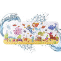Custom Print Extra Long 100x40CM Bathtub Mats Non-Slip Machine Washable Shower Mats with Suction Cups Safe Bathroom Bath Mats