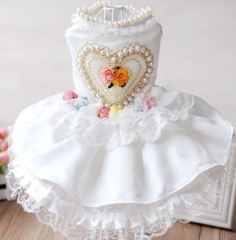 Wholesale Luxury White Girl Wedding Dress GOWN for Cats and Dogs
