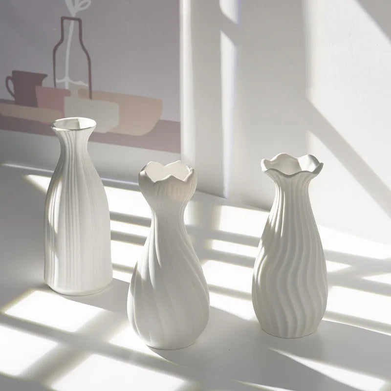 Nordic Ceramic Dried Flower Vase Water Nourishing Home Decoration Coffee Shop Living Room Flower Arrangement Decoration Props