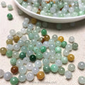 DIY Loose Beads Jade Burmese Jadeite Grade a Color Round Beads 5.5-6Mm Necklace Jade With Beads