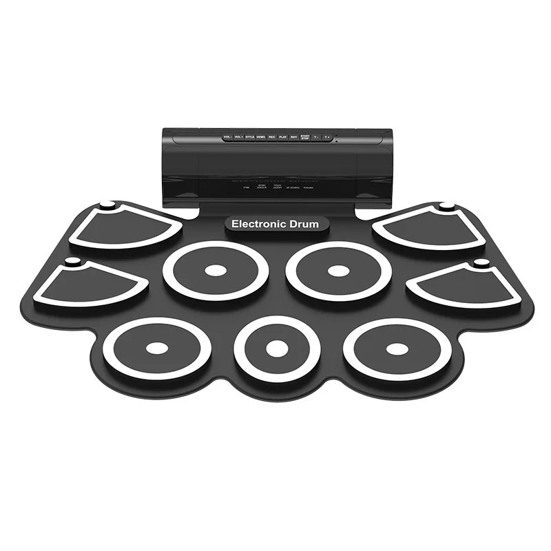 Musical Roll up Drum Kit Electronic Musical Log Percussion Pad  Electronic Drums Musical Instrument