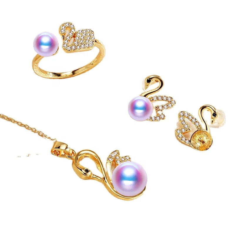Hot Sale Women Necklace and Earring Jewelry Accessories Gold Plating Jewelry Set