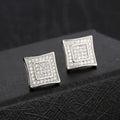 CAOSHI OEM Contracted Style Big Square Design Cubic Zirconia Earrings for Women Wedding Jewelry Silver/Gold Plated Stud Earrings