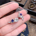 Hot Popular 925 Silver African Bridal Jewelry Set Natural Sapphire for Wedding Party Engagement Anniversary