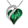 Lateefah OEM Heart Pendant Necklace Box Chain and Crystals Colorful Birthstone Jewelry Gifts for Women