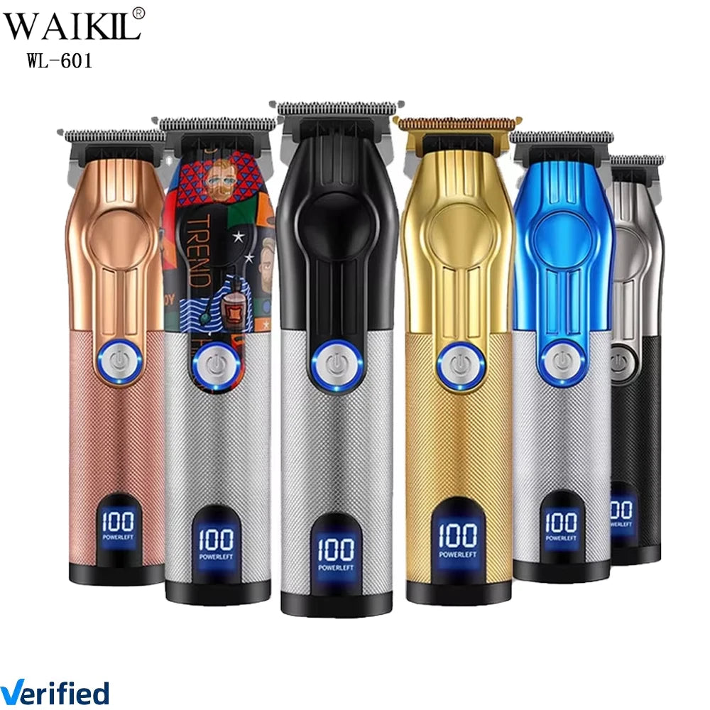 WAKIL New LCD Display Professional Wireless Hair Clipper USB Rechargeable Body Hair Clipper for Men Electric Stainless Steel ABS