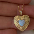 18K Gold Plated CZ Heart Pendant Necklaces Moonstone Heart Necklace Colorful Natural Stone Necklace