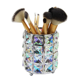 Blink and Shiny Crystal Makeup Brush Holder Single White Makeup Brush Cup Holder