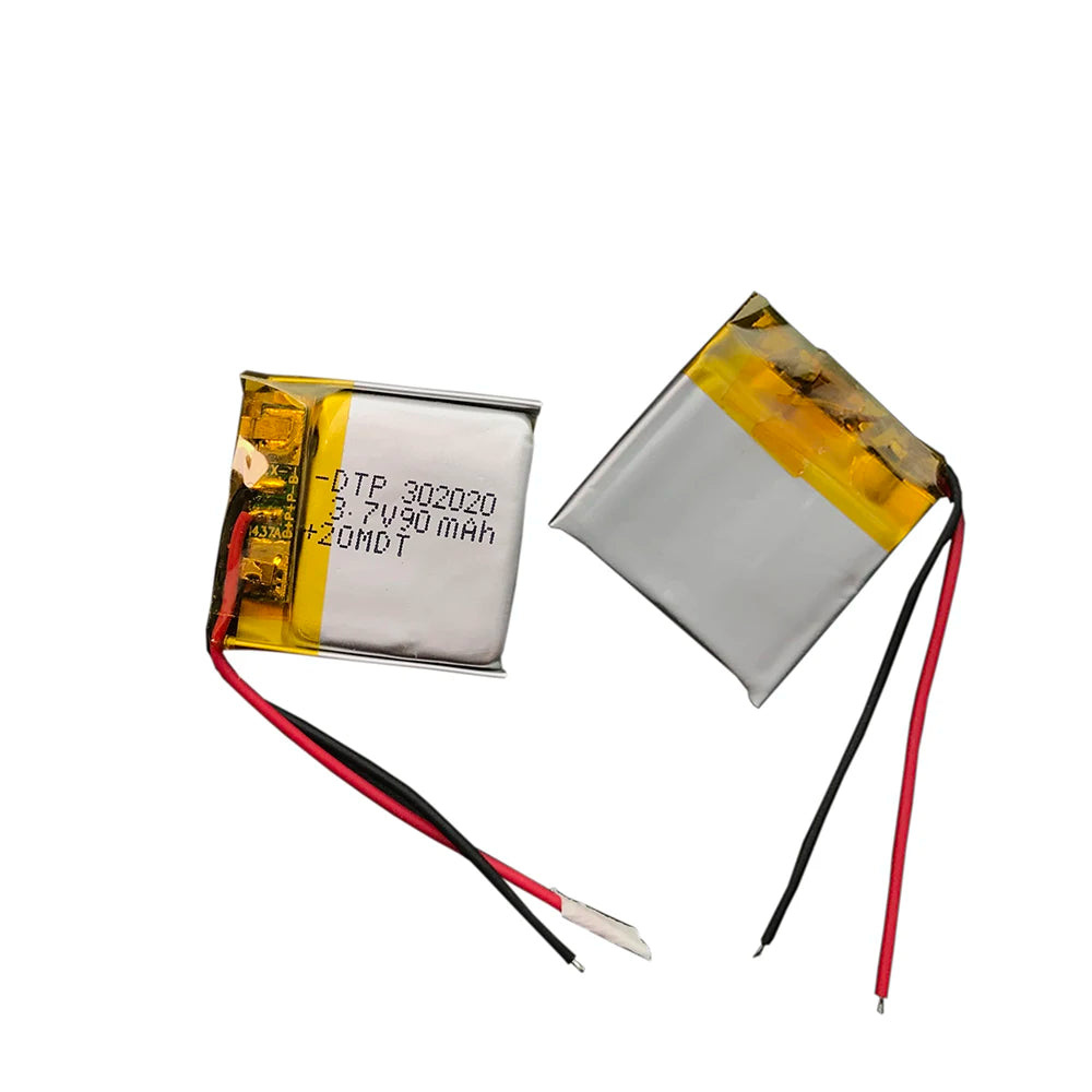 Large Inventory Lipo Batteries 302020 3.7V 90mah Small Rechargeable Lithium Polymer Battery for Beauty and Healthy Life