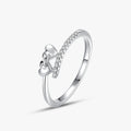 Ailmay Real 925 Sterling Silver Heart CZ Finger Ring Exquisite Fashion for Women Original Design Fine Jewelry Bijoux Brincos