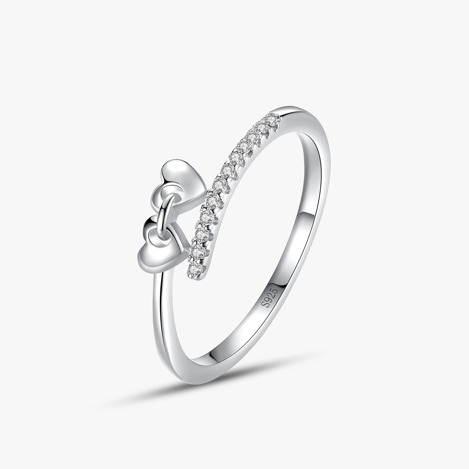 Ailmay Real 925 Sterling Silver Heart CZ Finger Ring Exquisite Fashion for Women Original Design Fine Jewelry Bijoux Brincos