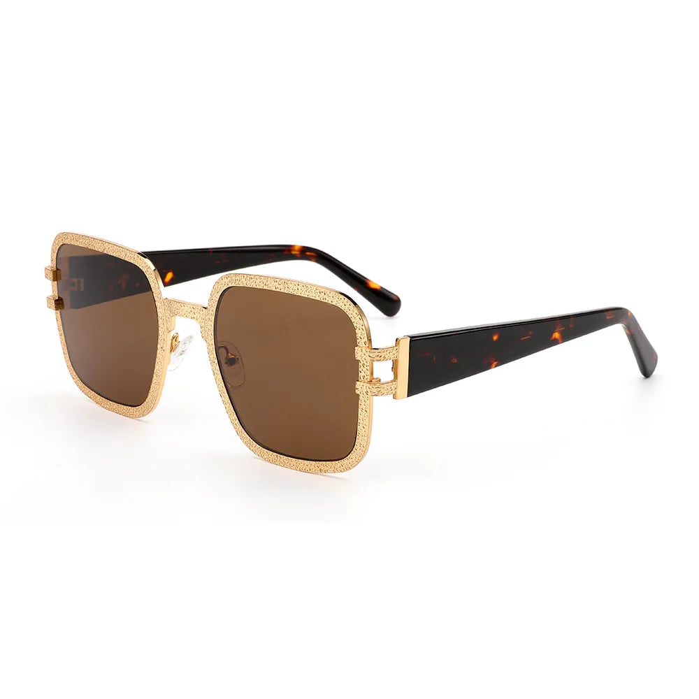 MB1442A High Quality Square Shape Metal Frame Eyeweaer TAC Polarized Sunglasses for Women