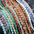 Natural Crystal Agate Stone 8mm Round Flat Cut Loose Beads DIY Beaded Bracelet Necklace Accessories