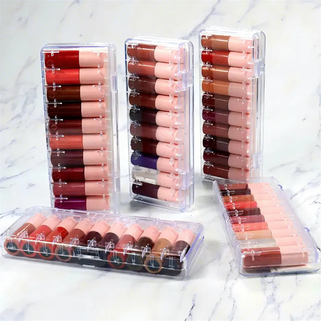 105 Colors Private Label 10 Pcs Mini Lipgloss Matte Liquid Lipstick Set Waterproof Lip Kit for Sample