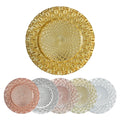 Wholesale Round Gold Rimmed Glass Crystal Dinnerware Durable Cheap Dishes & Plates for Home Wedding Party Events