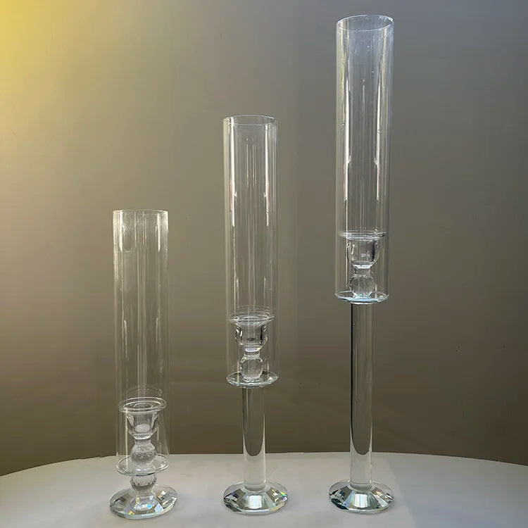 35cm45cm 55cm Height Crystal Wedding Crystal Candlestick with Glass Tube MH-Z0413