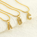 Wholesale Classic Fashion Jewelry Pendant Stainless Steel 18K Gold Plated Rhinestone 26 English Letters A-Z Name Necklace Snake