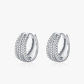 Ailmay New Arrival Luxury Dazzling CZ Ear Buckles Real 925 Sterling Silver Luxury Charm Hoop Earrings for Women Wedding Jewelry