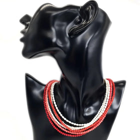 Wholesale Simple 4MM Natural Pearl Coral Chain Choker Adjustable Necklace for Women Wedding Love Gift Fashion Jewelry