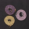 Luxury 4mm Tennis Chain Tennis Chain Micro-set Zircon Single Row Chain Hip Hop Necklace for Women Exquisite Gifts