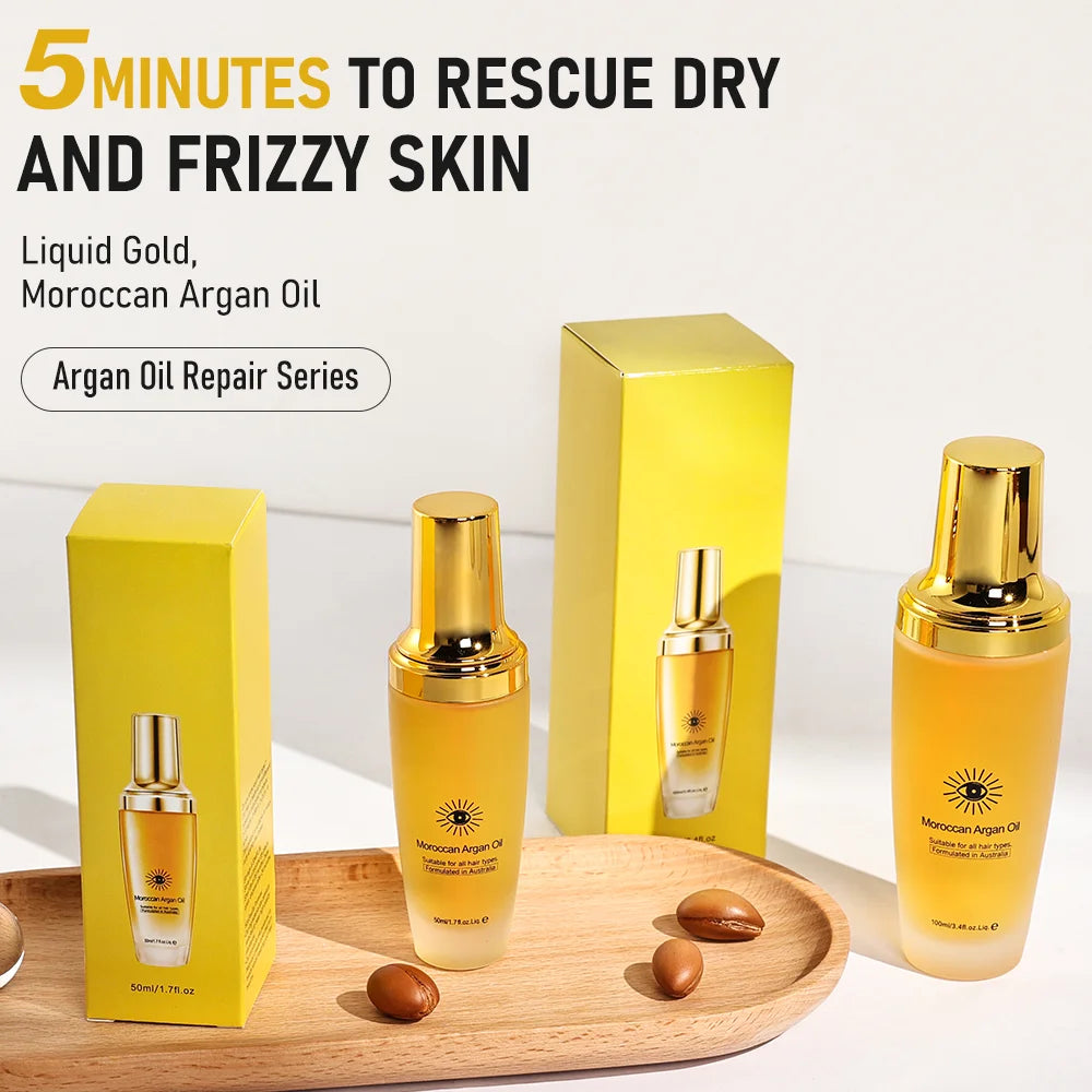 OEM 100ml Moroccan Argan Hair Oil Wholesale Supplier's Hair Care Products Hair Care Essential Oil for Dry Frizzy