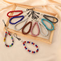 Sparking 10MM Rhinestone Bead Handmade Rope Stainless Steel Phone Chain Key Chain BlingBling Muti- Colors Bead Keychain