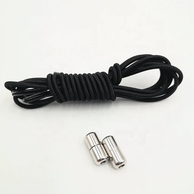 Wholesale Sport Style Kids Shoe Shoelaces No Tie Capsule Lock Elastic with Plastic Tips Colorful Polyester Material Pair