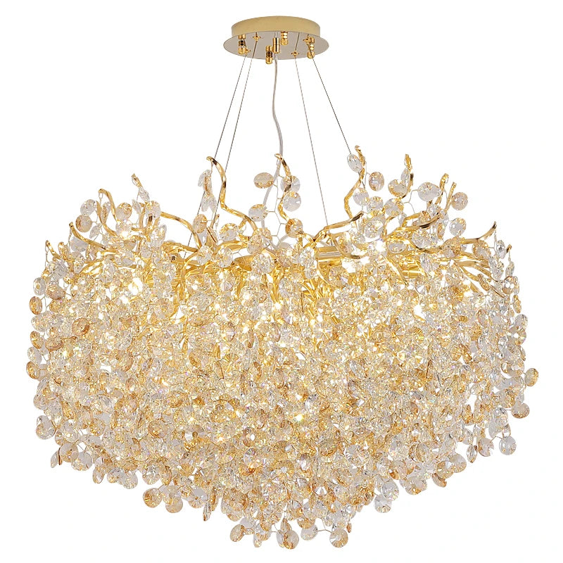 China Factory Golden Chandelier and Pendant Lights for Living Room Hotel Lobby Lustres Lighting Wedding Decor Lighting Fixtures