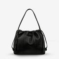 Larger Capacity RFID Polyester Lining Women's Fashion Handbags Single Strap Drawstring Pebble Genuine Leather Tote Shoulder Bag